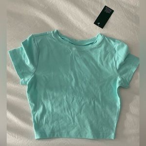 NWT Wild Fable turquoise cropped T-shirt